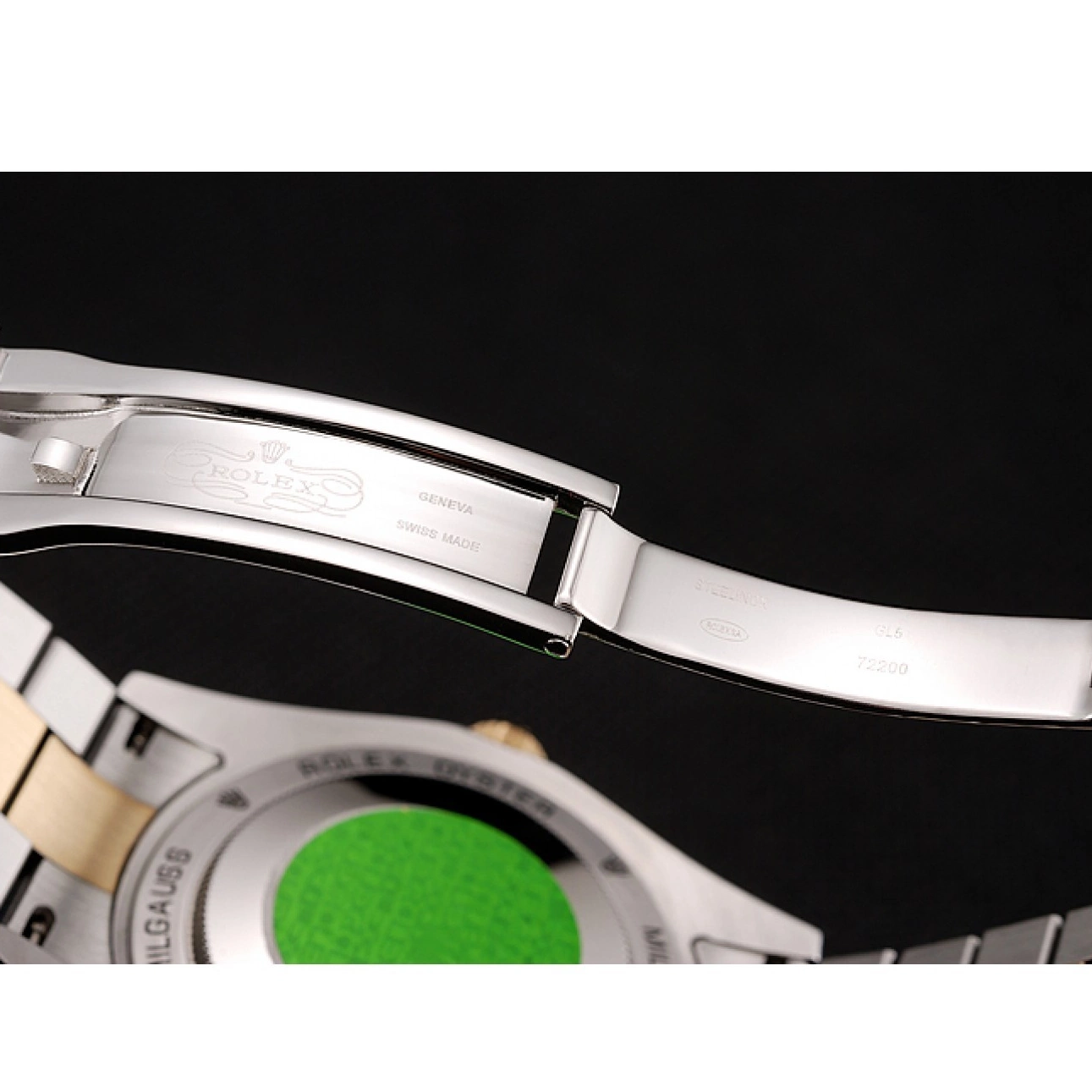 Aaa fake watches Rolex Champagne Case Day-Date Diamond Bracelet Tone Dial 1453974 Stainless Two Gold Swiss Steel 0818